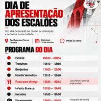 Dia de apresentação dos escalões: programa do dia