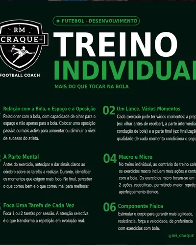 Publicação antiga: Treino individual: mais do que tocar na bola